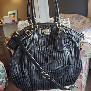 Authentic COACH Madison Black Gathered satchel